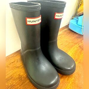 Hunter Rain Boots Kids -black US 8
